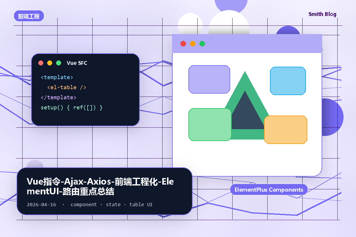 Vue指令-Ajax-Axios-前端工程化-ElementUI-路由重点总结